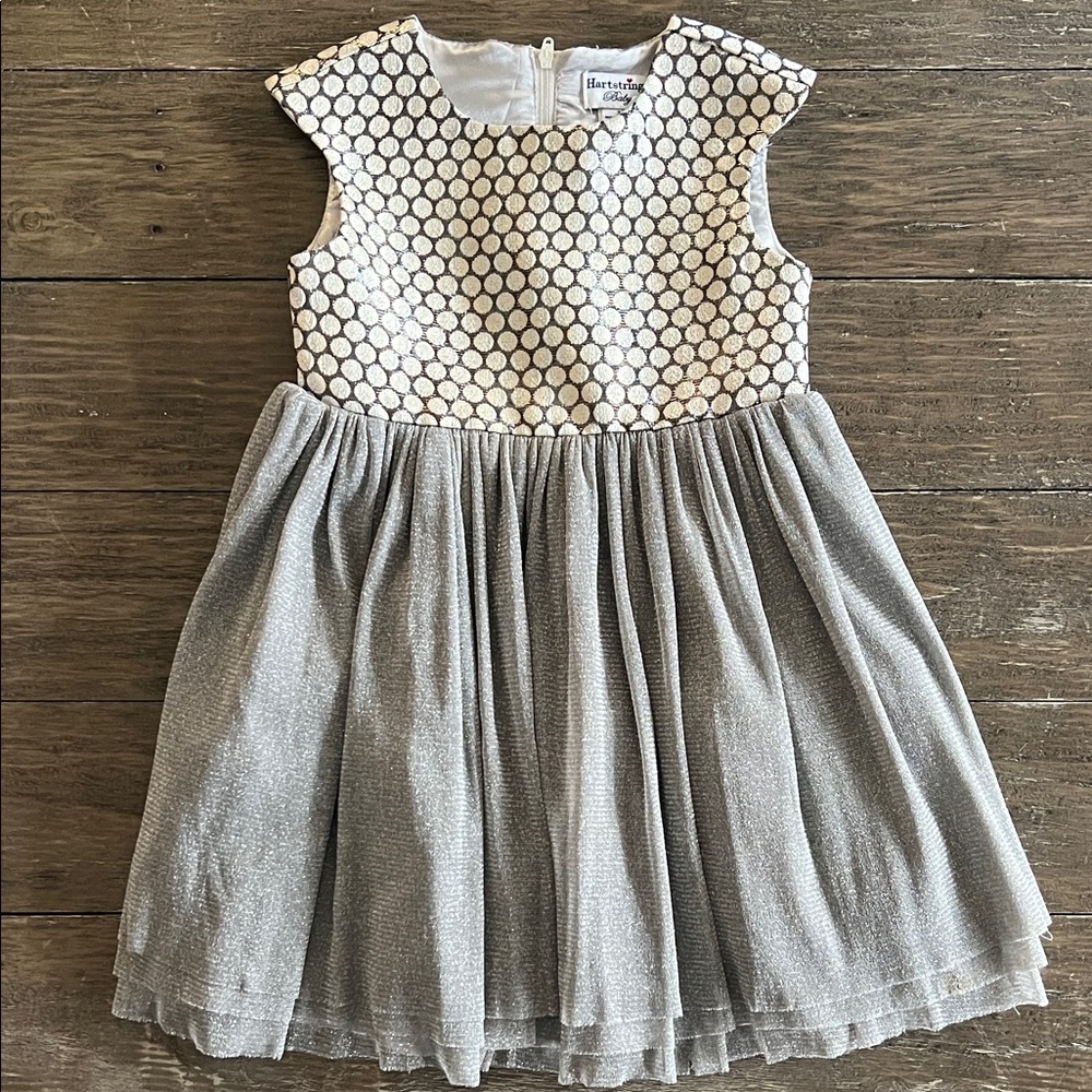 Hartstrings Silver and White Tulle Party Dress